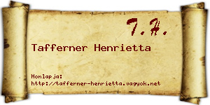 Tafferner Henrietta névjegykártya